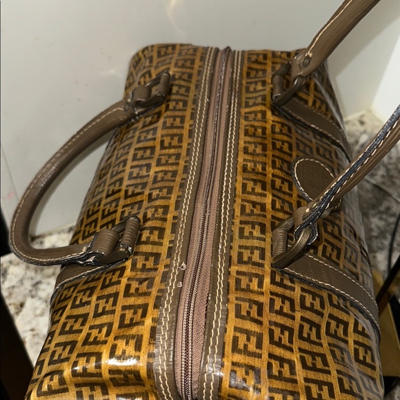 Fendi Tan and Brown Monogram Handbag PRE-OWNED. - Picture 8 of 17